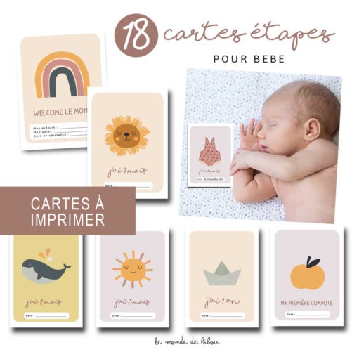 Cartes étapes bébé à imprimer