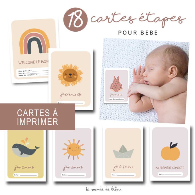 Cartes étapes bébé à imprimer
