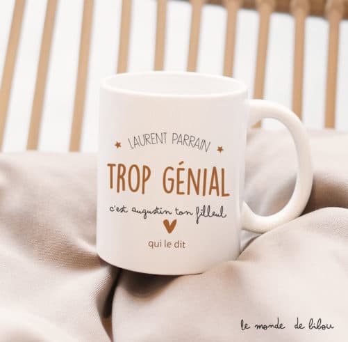 Mug cadeau personnalisé "Génial parrain"