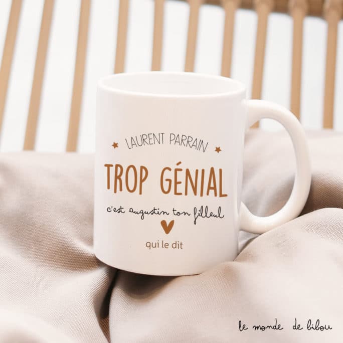 Mug cadeau personnalisé "Génial parrain"