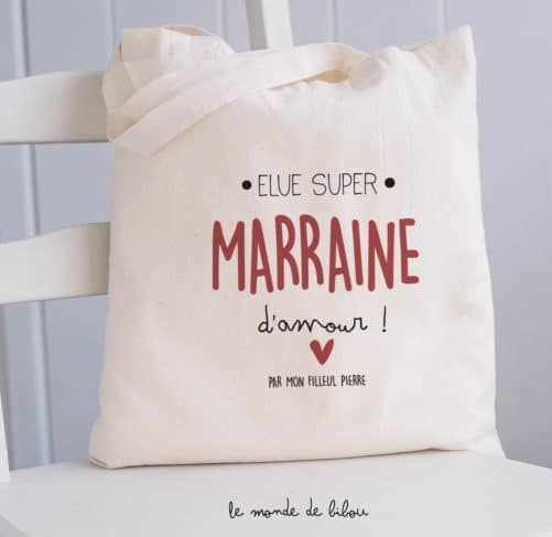 Sac élue super marraine d'amour