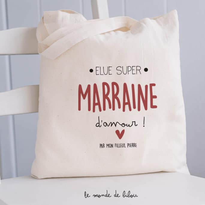 Sac élue super marraine d'amour