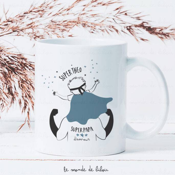 Mug personnalisable thème super papa
