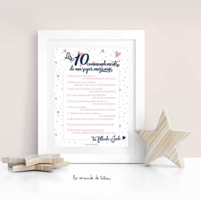 Affiche Les 10 commandements de ma super marraine