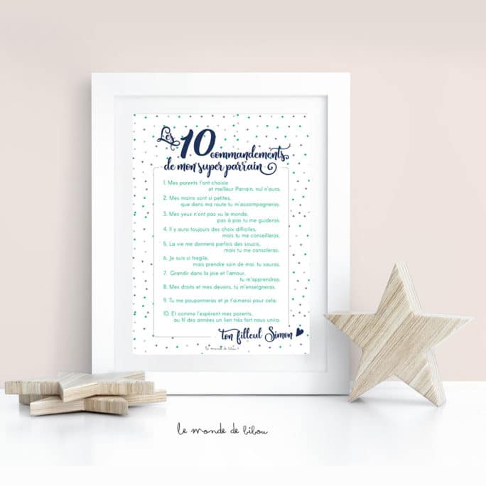 Affiche Les 10 commandements de mon super parrain