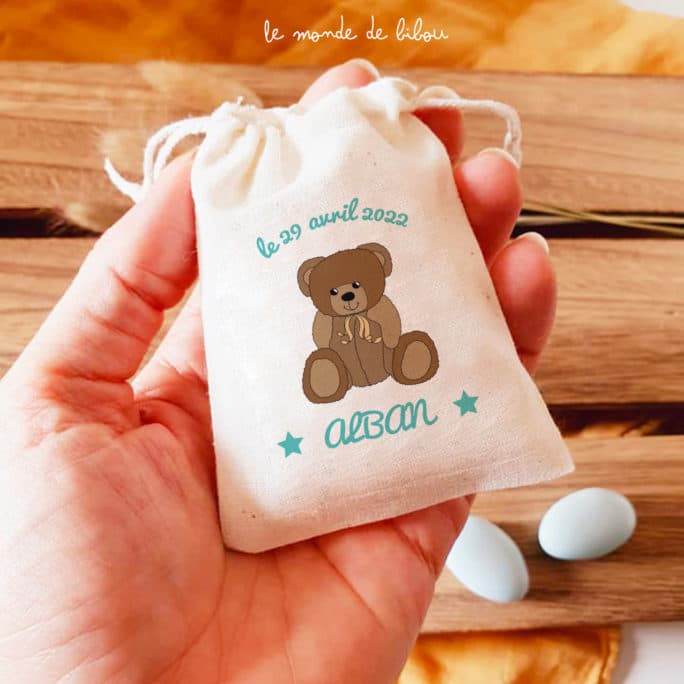 Sac ballotin dragées Ourson