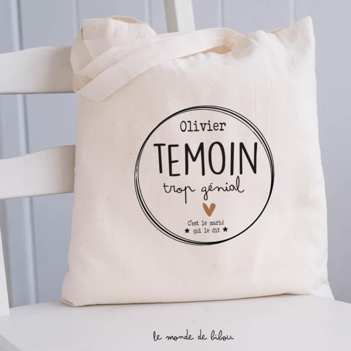 Tote bag Témoin trop génial