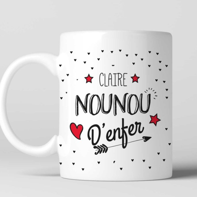 Mug Nounou d'enfer personnalisable