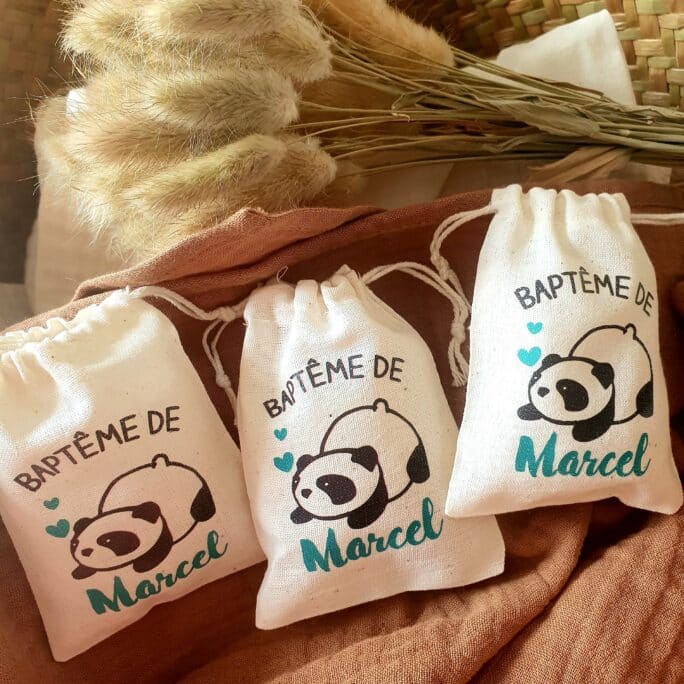 Sac ballotin dragées Panda