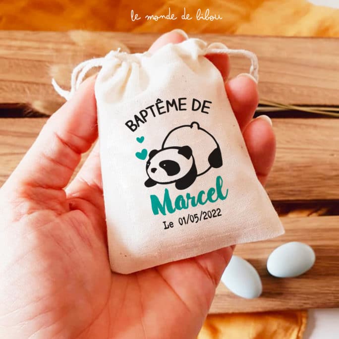 Sac ballotin dragées Panda
