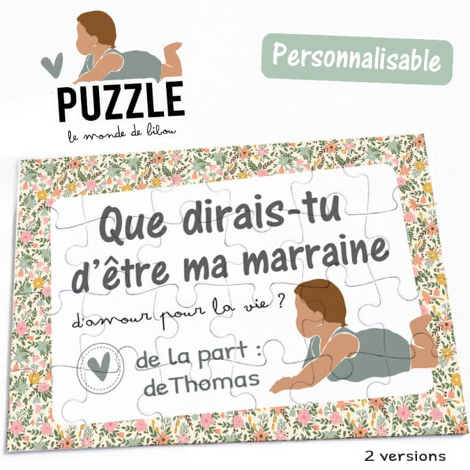 Puzzle personnalisé demande Marraine
