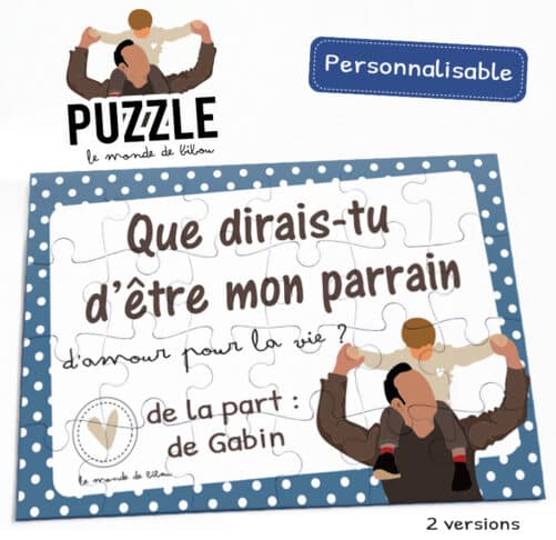 Puzzle personnalisé demande Parrain