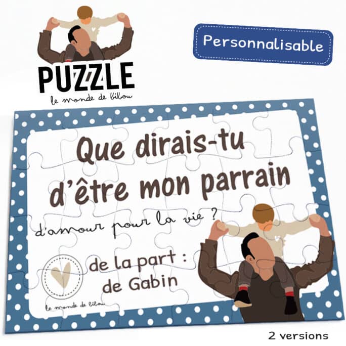 Puzzle personnalisé demande Parrain