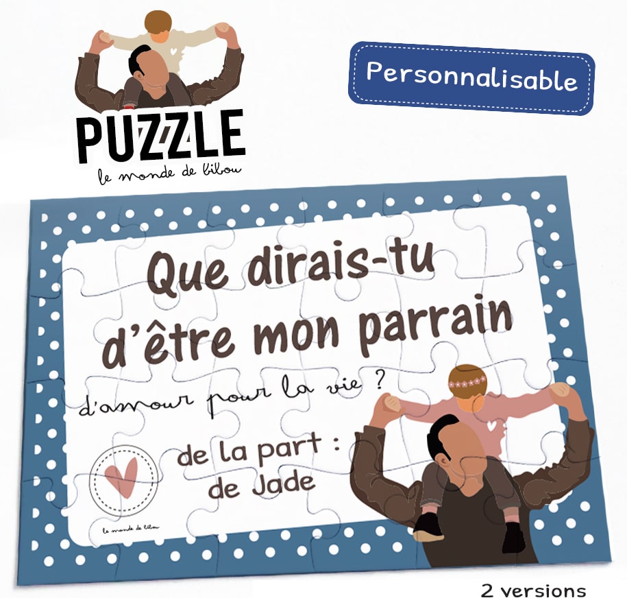 Puzzle personnalisé demande Parrain