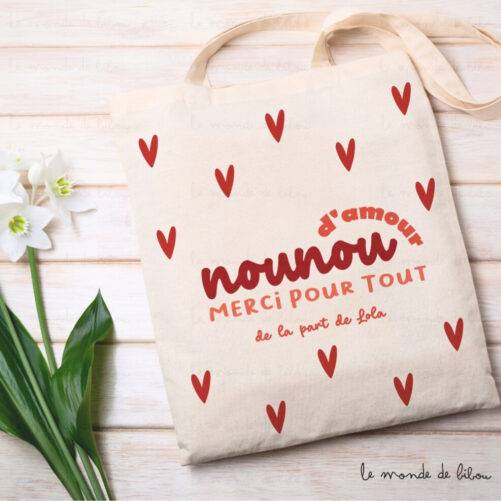 Sac Nounou d'amour personnalisé