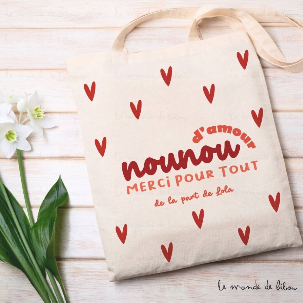 Sac Nounou d'amour personnalisé