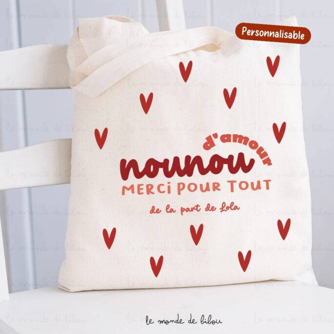 Sac Nounou d'amour personnalisé