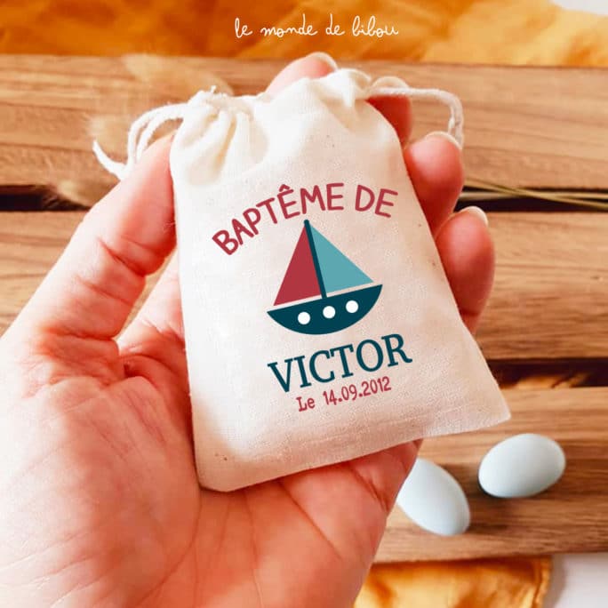 Sac ballotin dragées Petit bateau