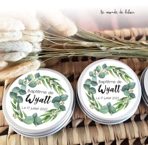 Boîte à dragées Couronne d'eucalyptus