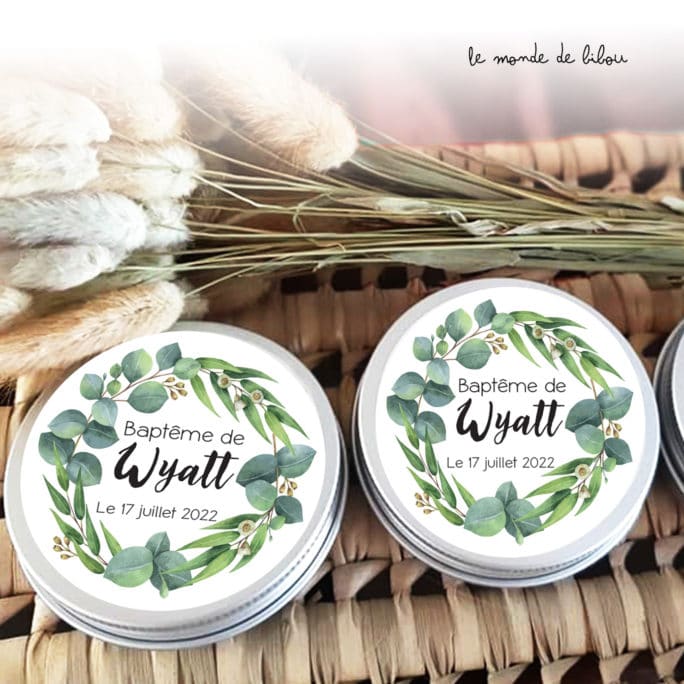 Boîte à dragées Couronne d'eucalyptus