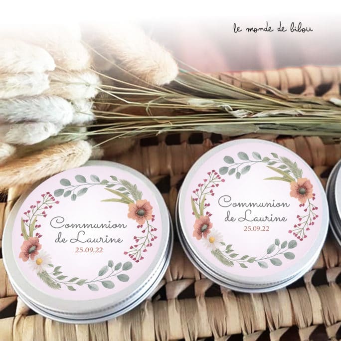 Boîte à dragées Couronne de fleurs