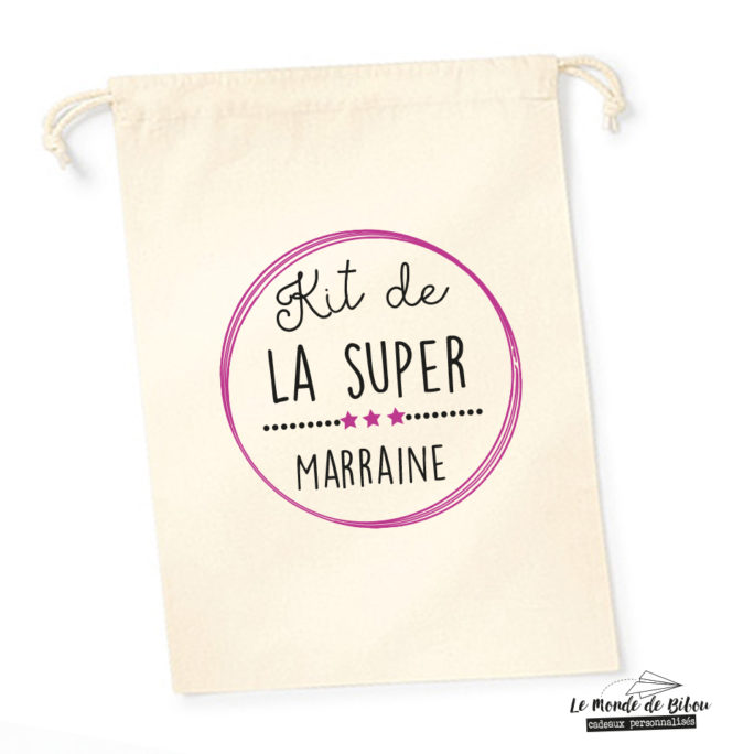 Sac pochon Kit de la Super Marraine