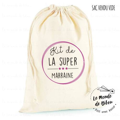 Sac pochon Kit de la Super Marraine
