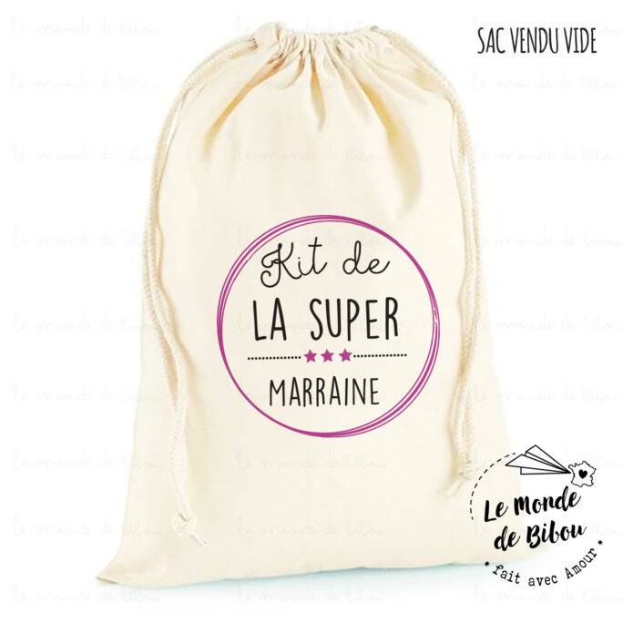 Sac pochon Kit de la Super Marraine