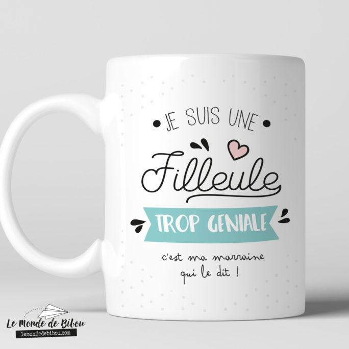 Mug personnalisé géniale filleule