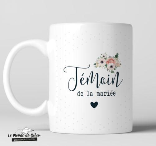 Mug cadeau témoin de la mariée