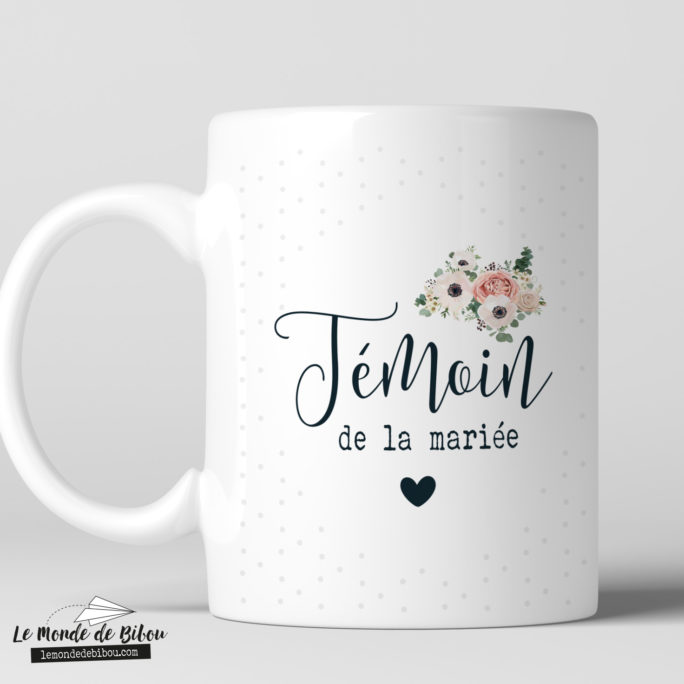 Mug cadeau témoin de la mariée