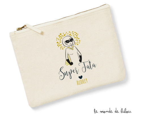 Trousse. Cadeau tata. Pochette personnalisable