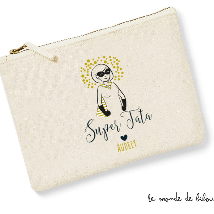 Trousse. Cadeau tata. Pochette personnalisable