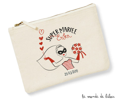 Pochette Super Mariée – thème Super Héros