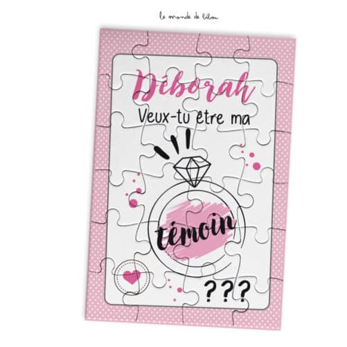 Puzzle demande Témoin diamant