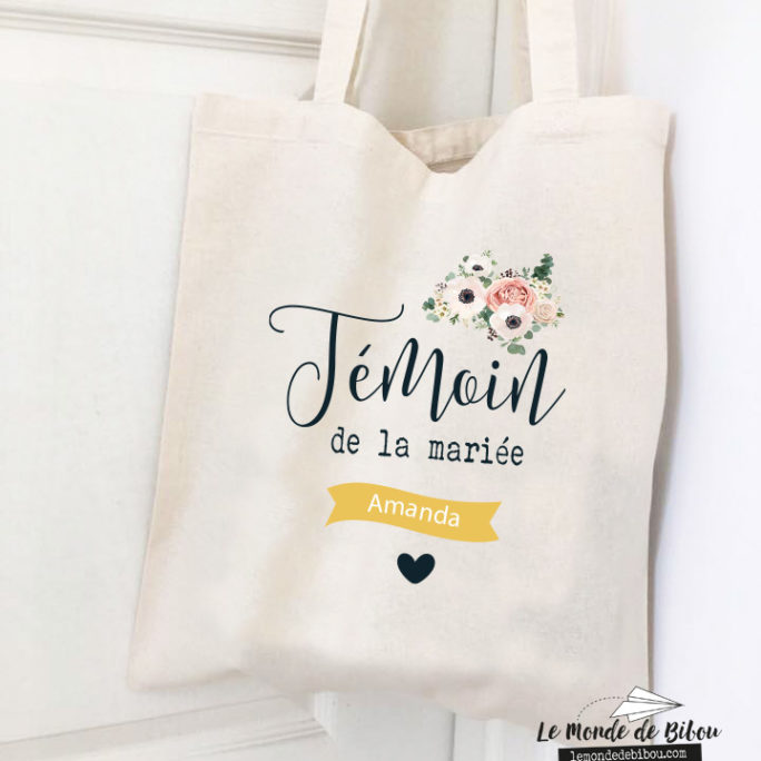 Tote bag Témoin de la mariée