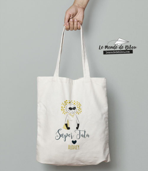 Tote bag cadeau tata. Sac personnalisable