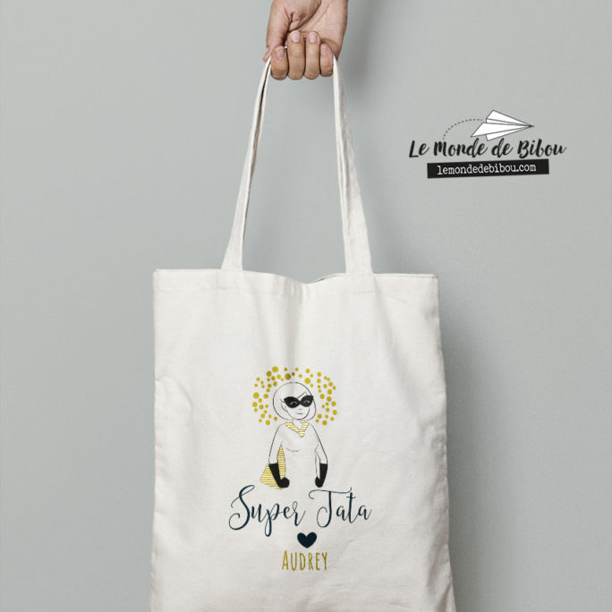 Tote bag cadeau tata. Sac personnalisable