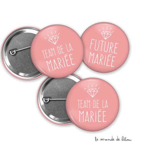 Lot Badges Mariage Diamant