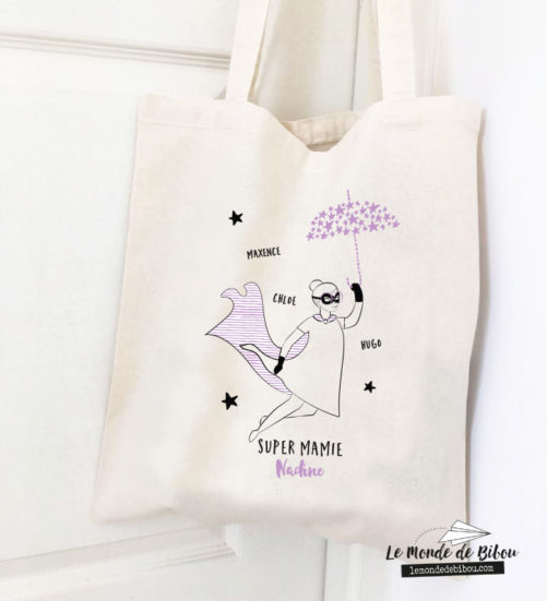 Tote bag personnalisé super mamie