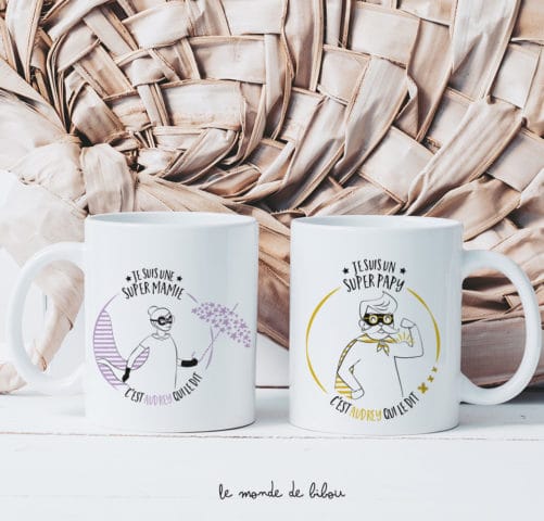 Mugs Papy Mamie Super héros