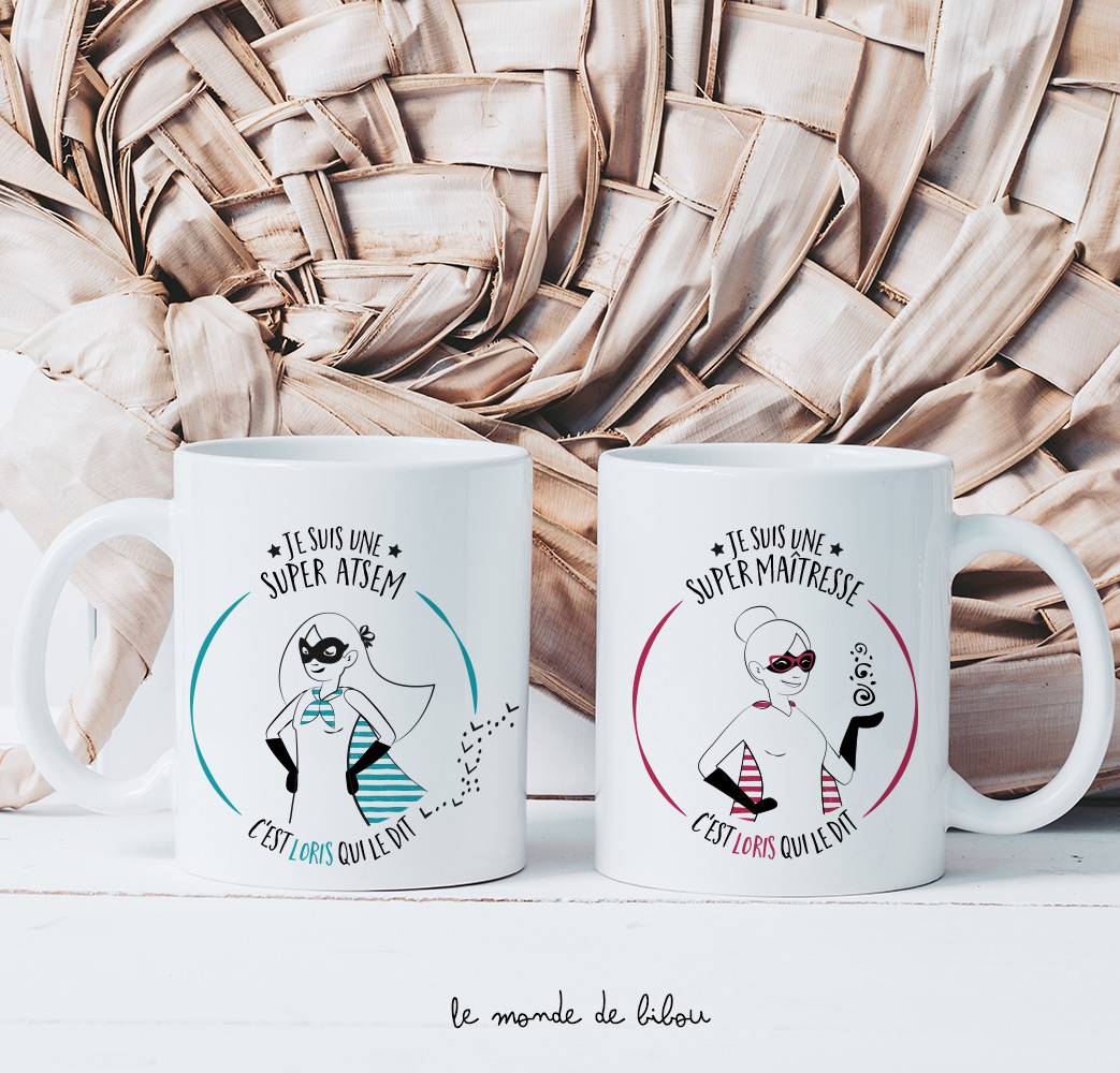 Mug ATSEM ET MAITRESSE Super Héros