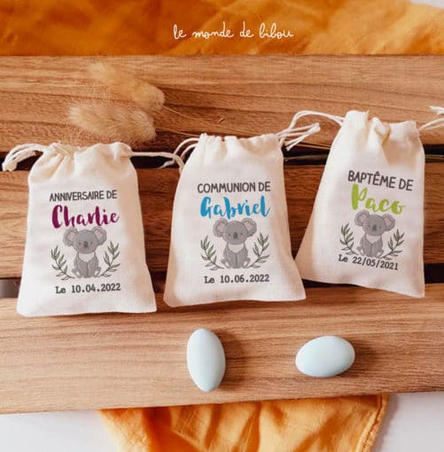 Sac ballotin dragées Koala
