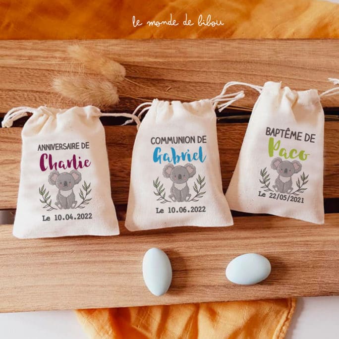 Sac ballotin dragées Koala