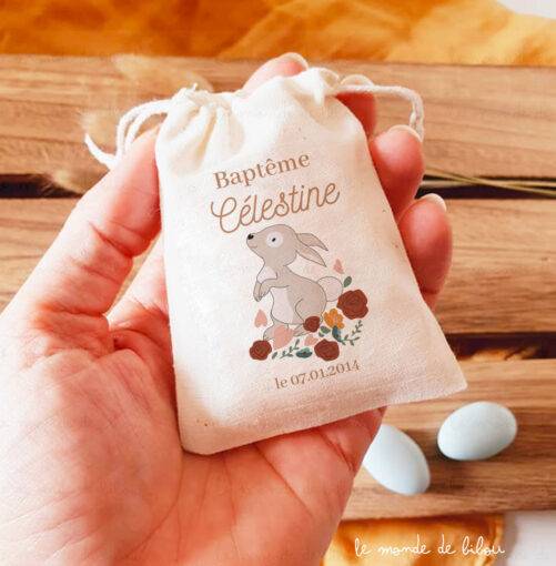 Sac ballotin dragées Lapin