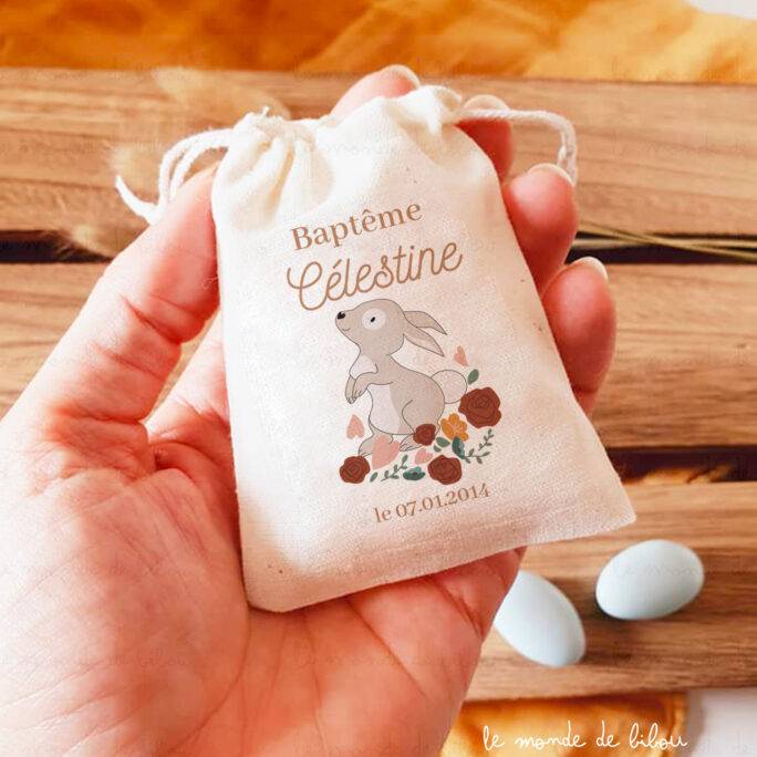 Sac ballotin dragées Lapin