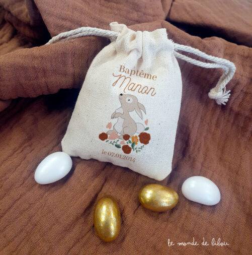 Sac ballotin dragées Lapin
