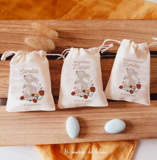 Sac ballotin dragées Lapin