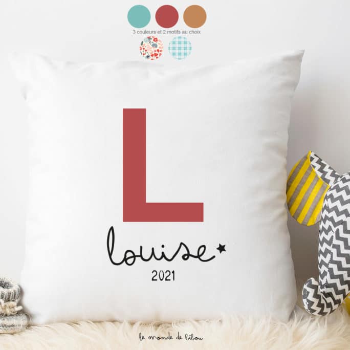Coussin personnalisé Initiale