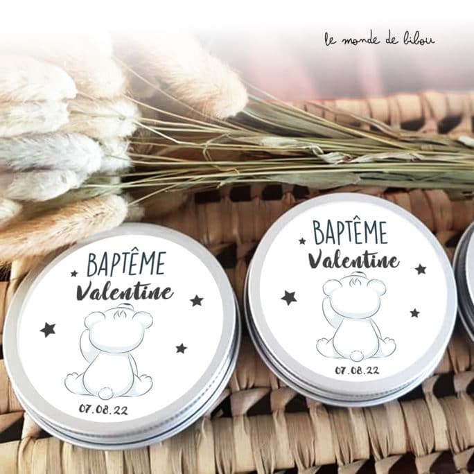 Boîte dragées petit ourson